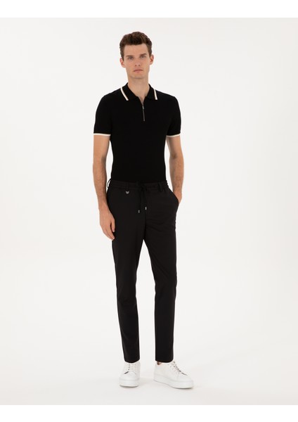 Erkek Siyah Slim Fit Klasik Jogger Pantolon 50317618-VR046