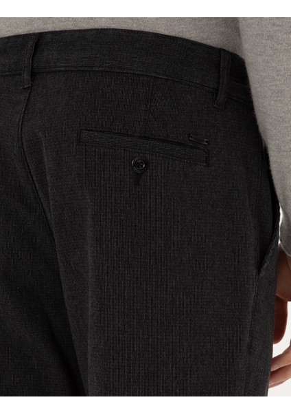 Erkek Siyah Slim Fit Kanvas Pantolon 50317228-VR046