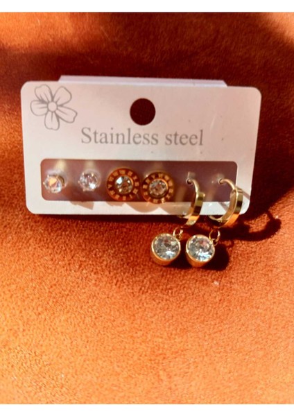 Çoklu Çelik Küpe Set modelleri