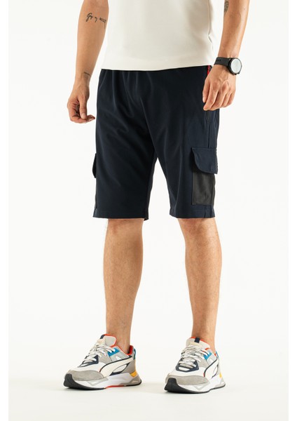 Erkek Lacivert Nefes Alan Likralı Kumaş 5 Cepli Outdoor Kapri Şort modelleri