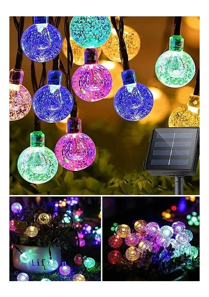 Güneş Enerjili Top 50 LED Bahçe Aydınlatma 7 Metre S-40