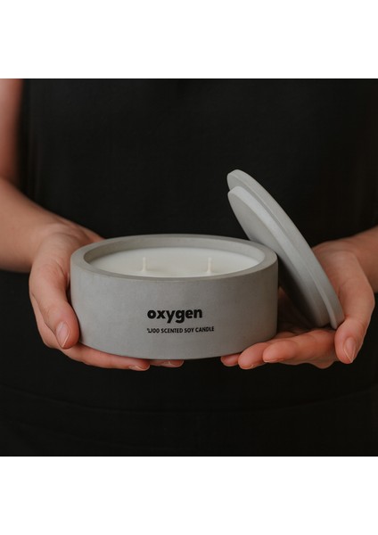 Dekoratif El Yapımı Yatay Mum : Çift Fitilli : Kokulu Soya Mum : Oxygen fiyatları
