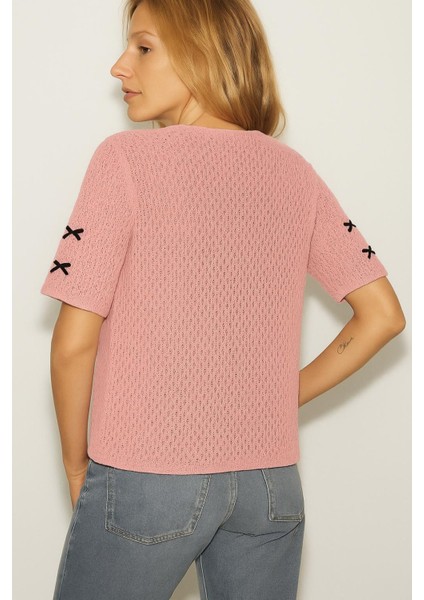 Fiyonklu Ajurlu Oversize Kazak modelleri