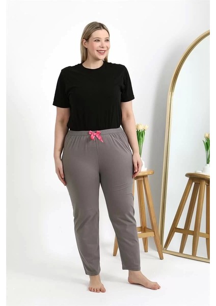 Kadın Pamuklu Büyük Beden Alt Pijama Vizon modelleri