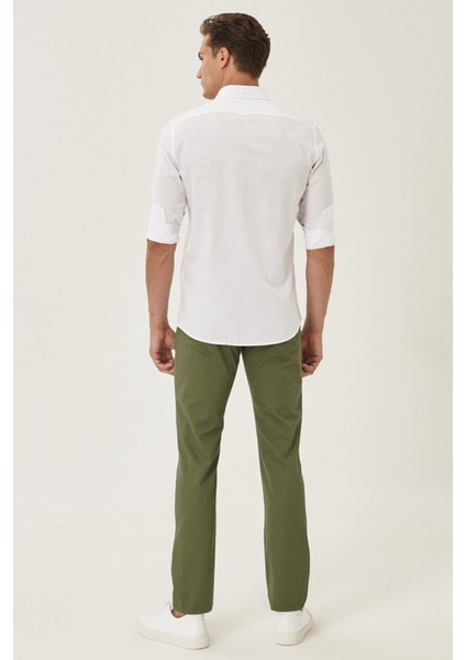 Erkek Haki Kanvas Slim Fit Dar Kesim %100 Pamuk 5 Cep Pantolon indirimleri