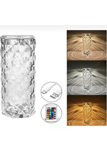 Kristal LED Dokunmatik Masa Lambası