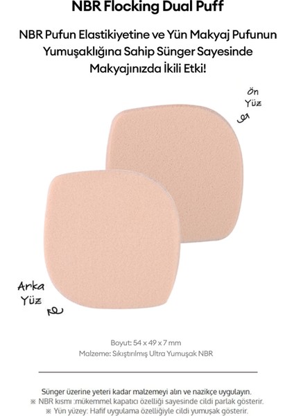 Çift Taraflı Makyaj Süngeri NBR Flocking Dual Puff (2Adet) indirimleri