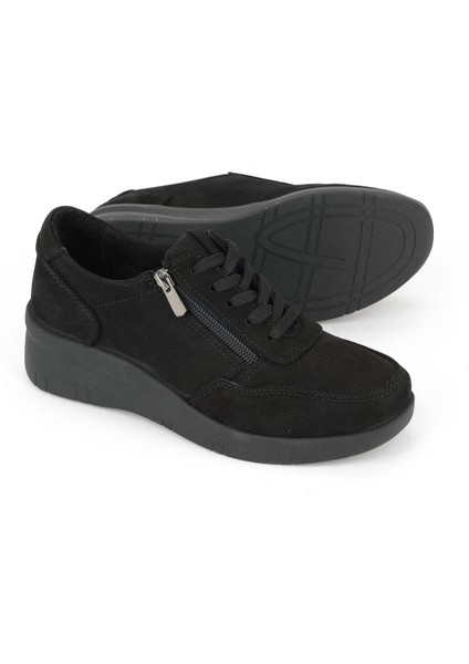 , Kadın Hakiki Deri Konfor Ayakkabı 153359Z218 Siyah fırsatları