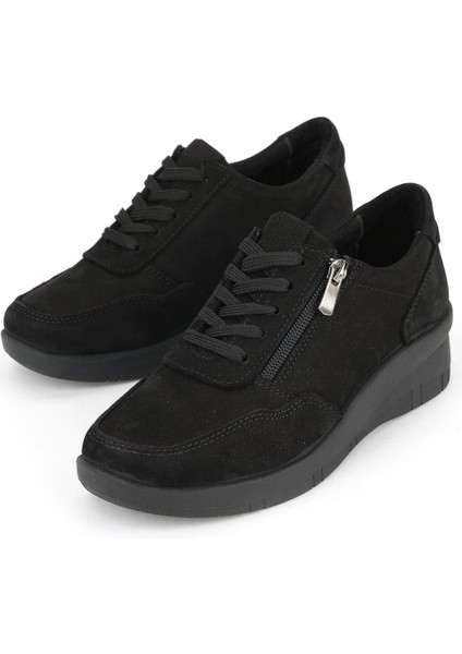 , Kadın Hakiki Deri Konfor Ayakkabı 153359Z218 Siyah indirimleri