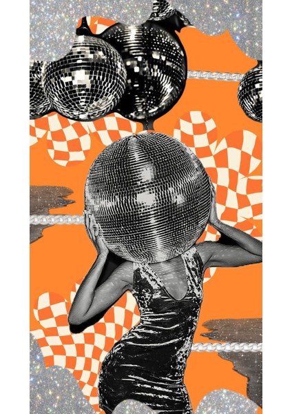 Disko Topu Kafalı Kadın Ev Duvar Salon Güzellik Salonu Ofis Dükkan Dekarasyon Kanvas Tablo fiyatları