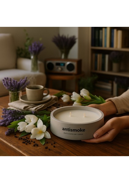 Dekoratif El Yapımı Yatay Mum : Çift Fitilli : Kokulu Soya Mum : Antismoke