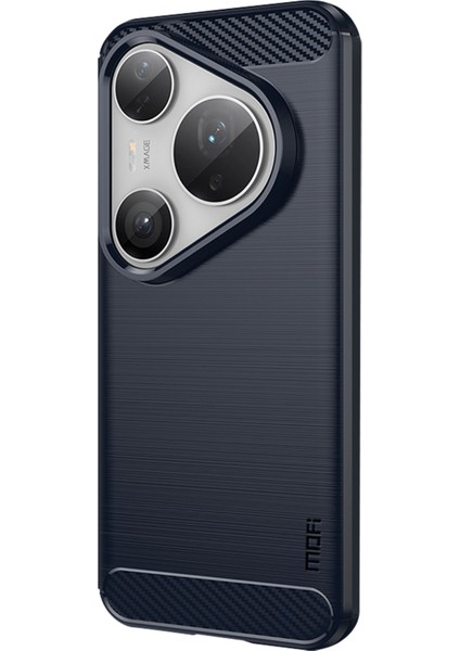 Huawei Pura 80 Pro Arka Kapak Fırçalanmış Doku Karbon Fiber Yumuşak Tpu Kılıf (Yurt Dışından)
