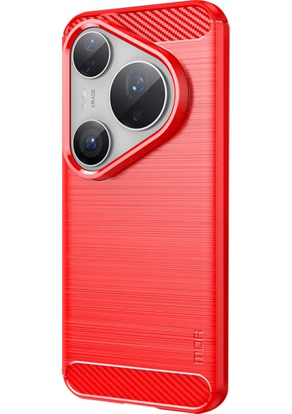 Huawei Pura 80 Pro Arka Kapak Fırçalanmış Doku Karbon Fiber Yumuşak Tpu Kılıf (Yurt Dışından)