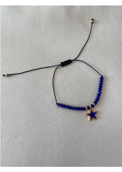 Yıldız Bileklik Lacivert Siyah Ipli