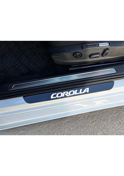 Corolla Pleksi Kapı Eşiği Piano Black 4 Parça