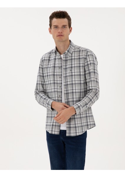 Erkek Lacivert Regular Fit Uzun Kollu Gömlek 50316754-VR033 fiyatları