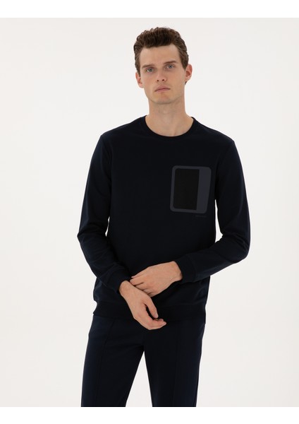 Erkek Lacivert Regular Fit Bisiklet Yaka Sweatshirt 50317658-VR033 modelleri