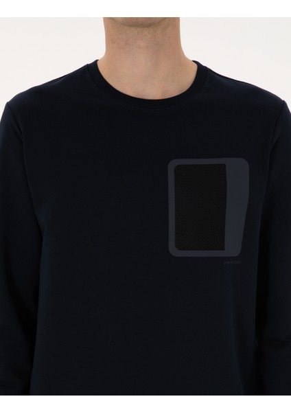 Erkek Lacivert Regular Fit Bisiklet Yaka Sweatshirt 50317658-VR033