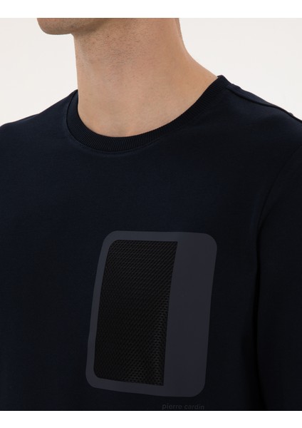 Erkek Lacivert Regular Fit Bisiklet Yaka Sweatshirt 50317658-VR033