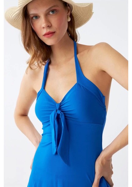 Kadın Fiyonklu Sax Elbise Mayo fırsatları