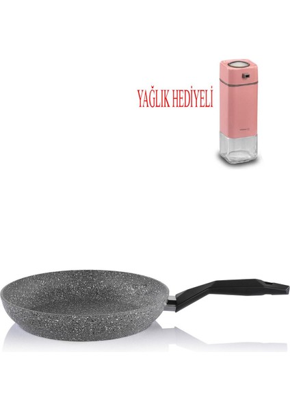 Cory Granit Tava 24 cm ve Pembe Yağlık Sosluk
