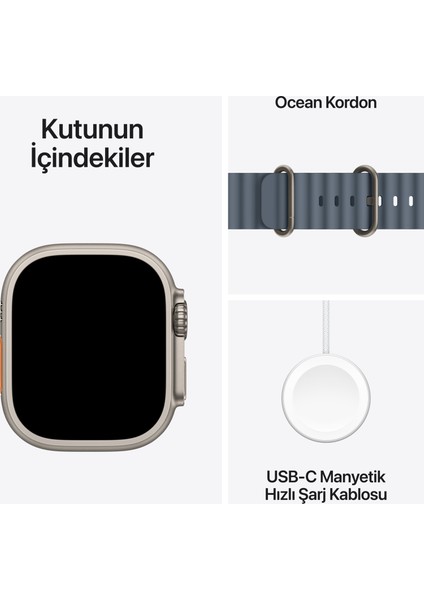 Watch Ultra 3 Gps + Cellular, 49 mm Natürel Titanyum Kasa ve Demir mavisi Ocean kordon