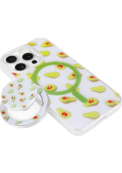 Apple iPhone 15 Pro Uyumlu Magsafe Özellikli Tak Çıkar Soketli Tiktok Kapak Yeşil