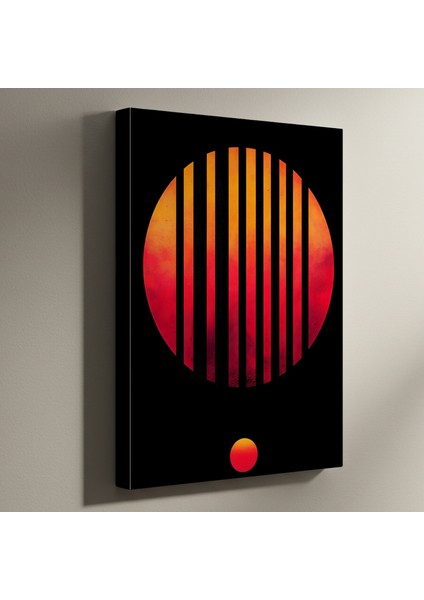 Soyut Minimalist Güneş Tutulması Tablosu