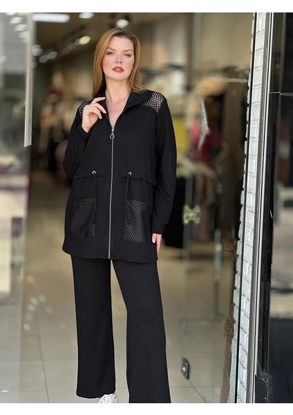 Deri File Garnili Ceket