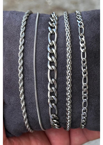 5 Adet Paslanmaz Çelik Bileklik Set Eşe Arkadaşa Sevgiliye Hediye SCB77