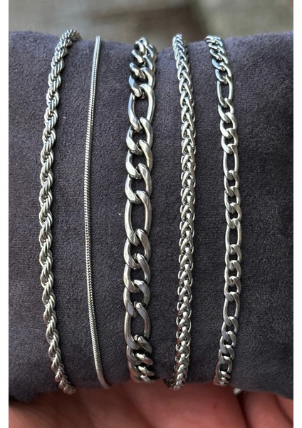 5 Adet Paslanmaz Çelik Bileklik Set Eşe Arkadaşa Sevgiliye Hediye SCB77 fırsatları