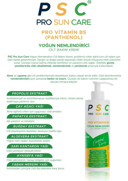 Psc 150 ml Pro Sun Care Yoğun Nemlendirici Cilt Bakım Kremi fiyatları