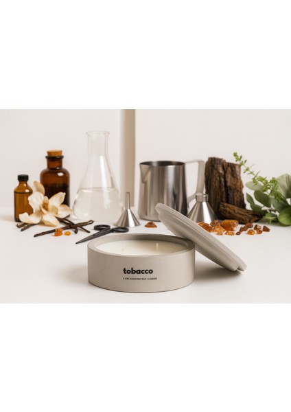 Dekoratif El Yapımı Yatay Mum : Çift Fitilli : Kokulu Soya Mum : Tobasso