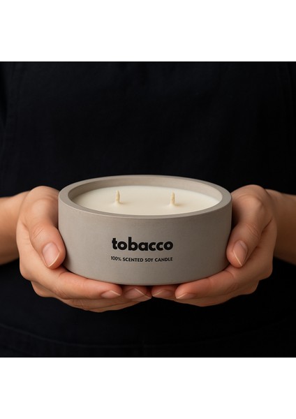 Dekoratif El Yapımı Yatay Mum : Çift Fitilli : Kokulu Soya Mum : Tobasso fiyatları