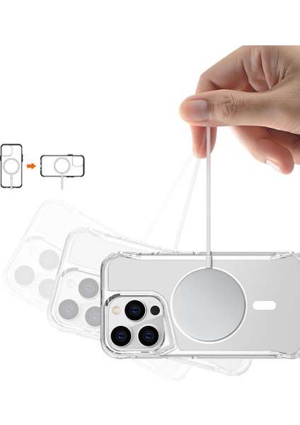 Apple iPhone 14 Pro Max Uyumlu Magsafe Özellikli T-Max Kapak Şeffaf