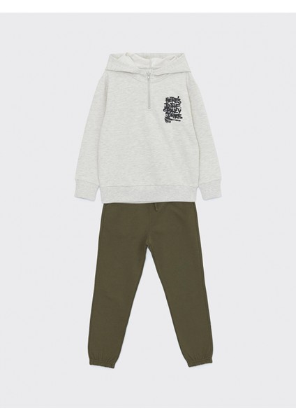 Lcw Kids Bej Kapüşonlu Erkek Çocuk Eşofman Takım