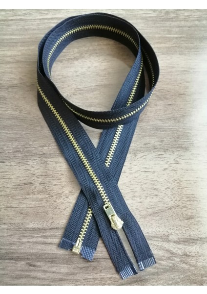 Demir Dişli Fermuar 80 cm & Eni: 3 cm Siyah Altın Dişli 1 Adet