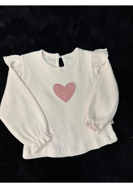Kız Bebek Kalp Desenli 2 Li Mevsimlik Alt Üst Ribana Takım modelleri