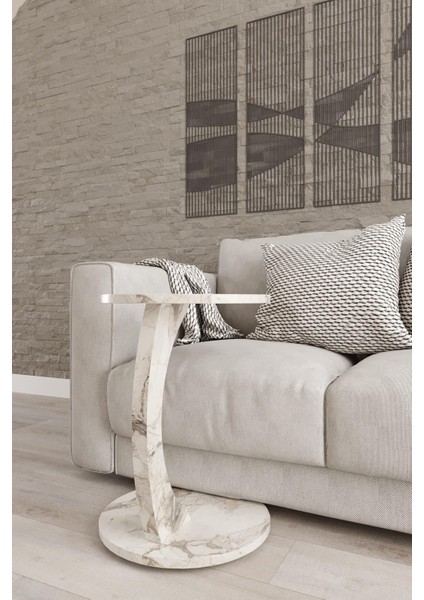 C Sehpa Mdf, Mermer Beyaz Yan Sehpa, Koltuk Yanı Sehpa, Servis Sehpası, Laptop Sehpası, Zigon Sehpa