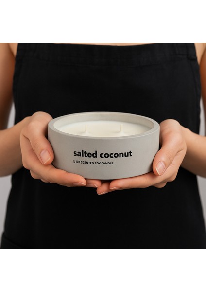 Dekoratif El Yapımı Yatay Mum : Çift Fitilli : Kokulu Soya Mum : Salted Coconut fiyatları