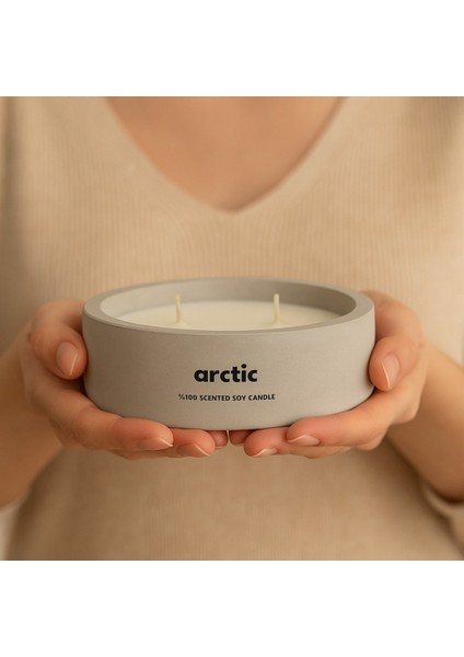Dekoratif El Yapımı Yatay Mum : Çift Fitilli : Kokulu Soya Mum : Arctic fiyatları