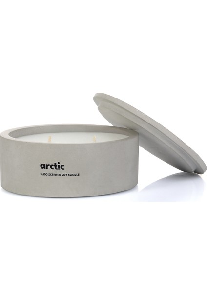 Dekoratif El Yapımı Yatay Mum : Çift Fitilli : Kokulu Soya Mum : Arctic modelleri