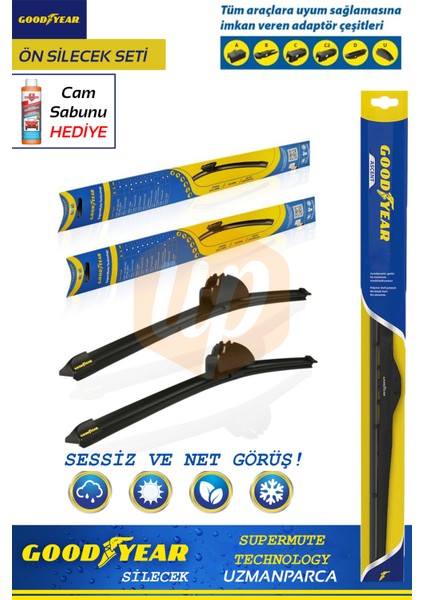 Good Year Smart Fortwo 2008-2014 Supermute 2'li Muz Tipi Ön Silecek Seti