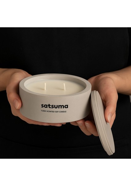 Dekoratif El Yapımı Yatay Mum : Çift Fitilli : Kokulu Soya Mum : Satsuma fiyatları