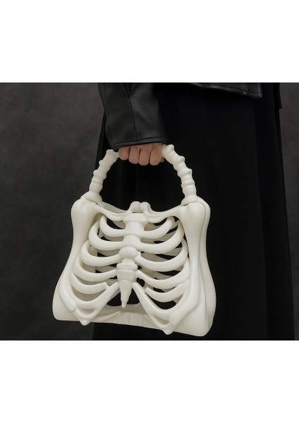 Kadın Kemik Görünümlü Iskelet El Çantası – Bone Bag (Beyaz & Kemik Beyazı) modelleri