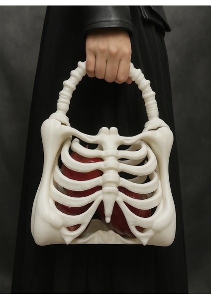 Kadın Kemik Görünümlü Iskelet El Çantası – Bone Bag (Beyaz & Kemik Beyazı) fırsatları