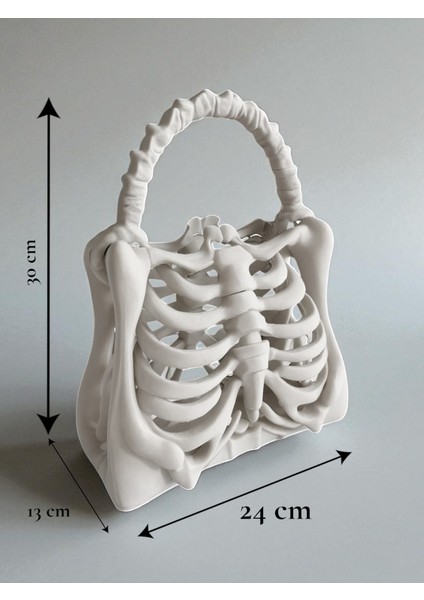 Kadın Kemik Görünümlü Iskelet El Çantası – Bone Bag (Beyaz & Kemik Beyazı)