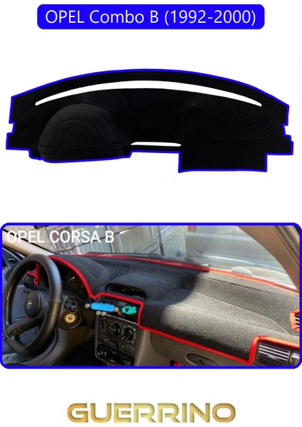 Opel Corsa B Combo B (1992-2000)TORPİDO Koruma Halısı Mavi Kenar