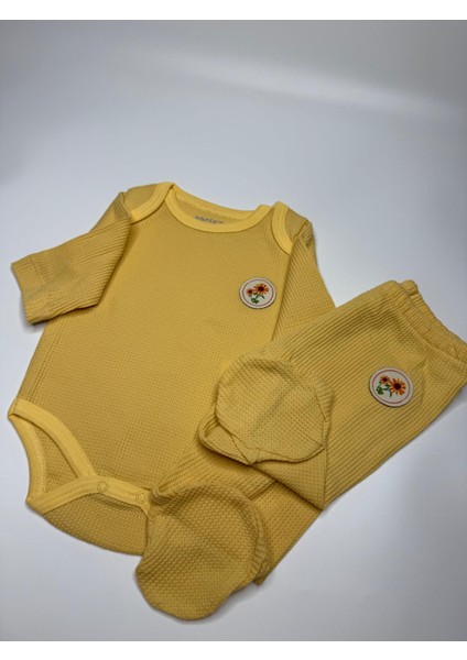 Ayçiçek Desenli Waffle Kumaş 2 Li Zıbınlı Takım fiyatları