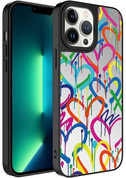 Apple iPhone 14 Pro Uyumlu Mirror Kapak Kapak Kalp